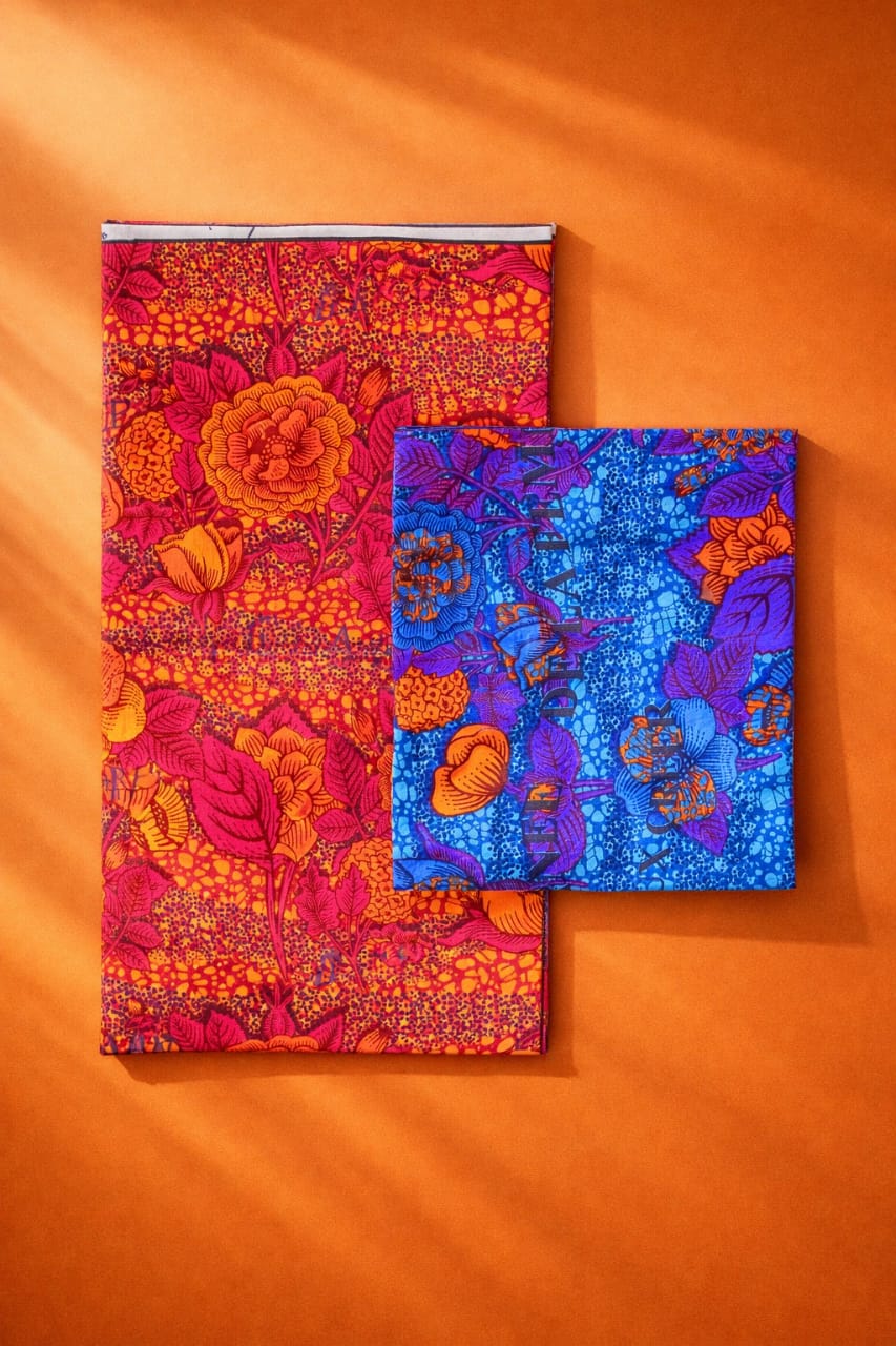 Wax Congolais "Oui Je Peux" – Afrikanischer Blumen- & Inspirations-Pagne