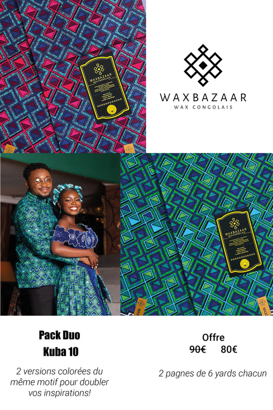 Pack duo Wax congolais KUBA 10