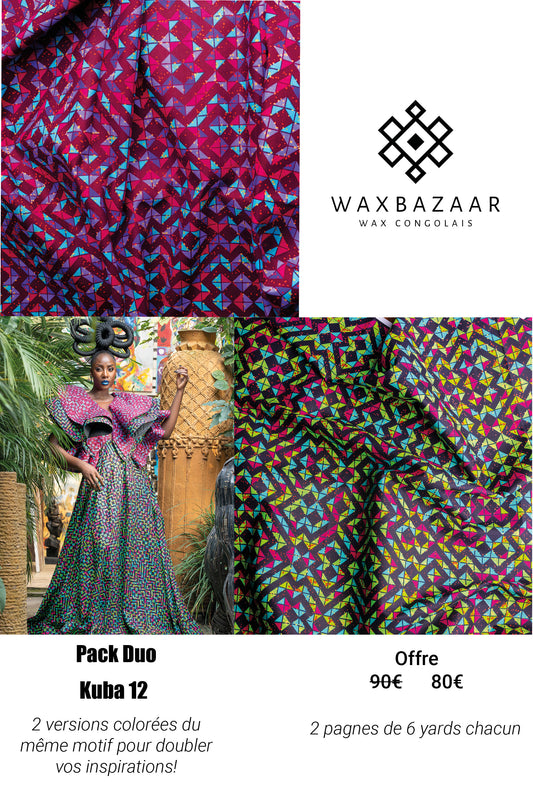 Pack Duo Wax congolais KUBA 012
