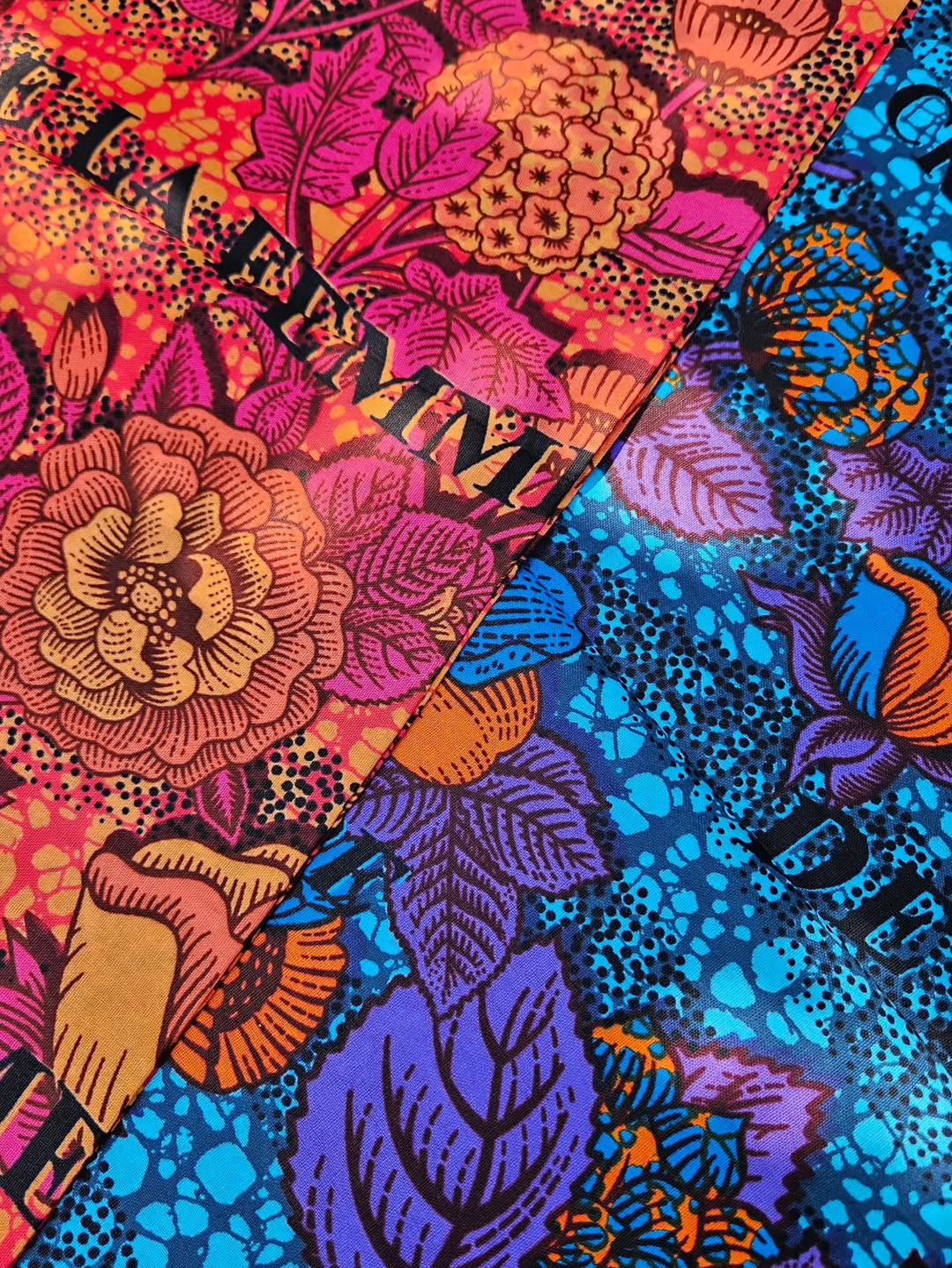 Wax Congolais "Oui Je Peux" – Afrikanischer Blumen- & Inspirations-Pagne