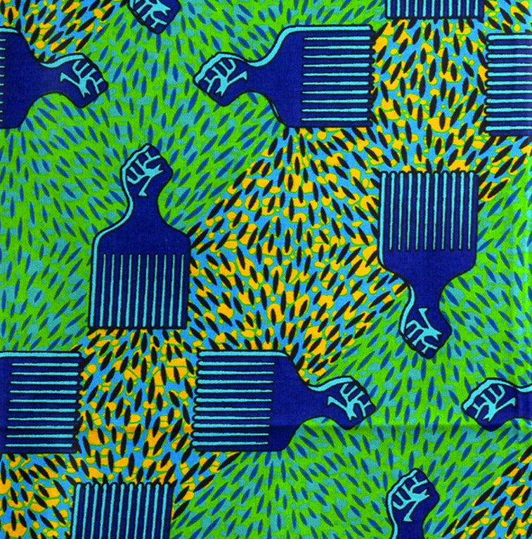 Wax congolais Peigne Afro