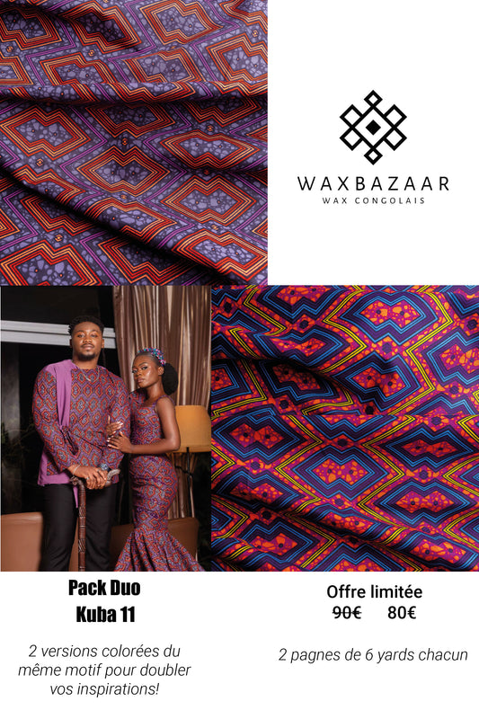 Pack Duo Wax congolais KUBA 011